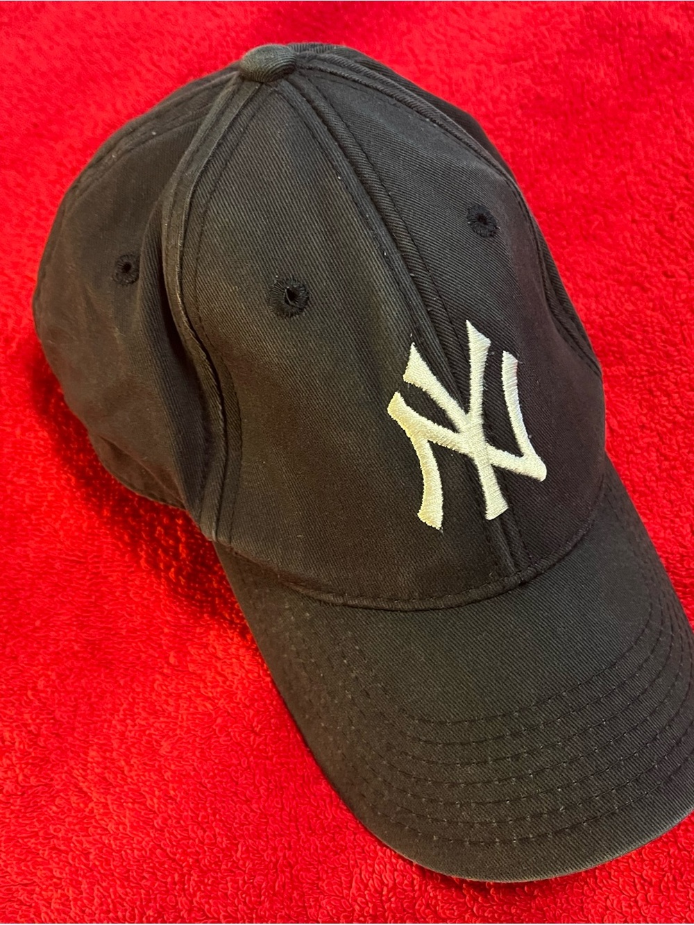 Youth Black Baseball Cap with White NY Logo